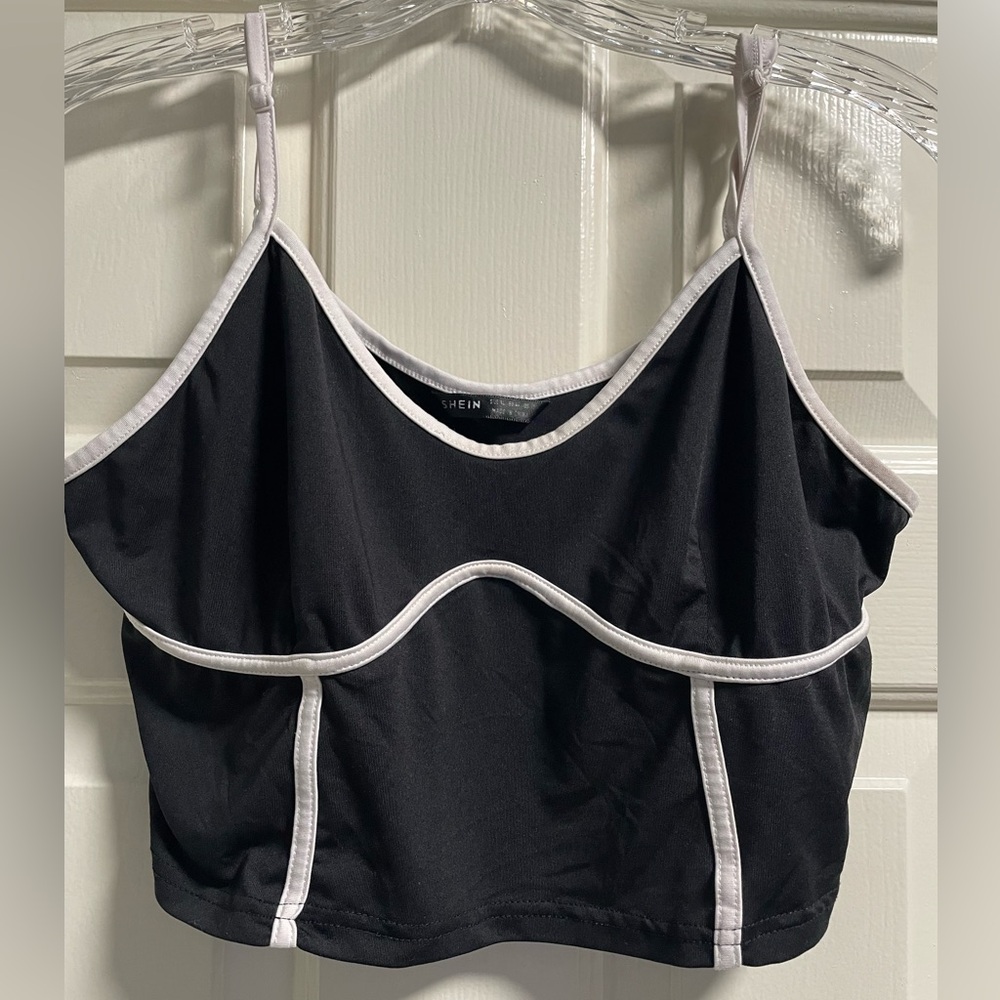 Shein Black and White Cropped Tank Top